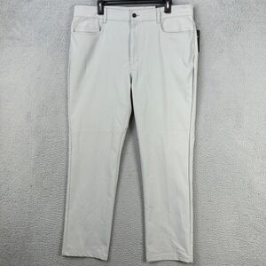 Callaway Mens Chino Golf Pants 36X30 Light Gray Performance Stretch 5 Pocket NEW